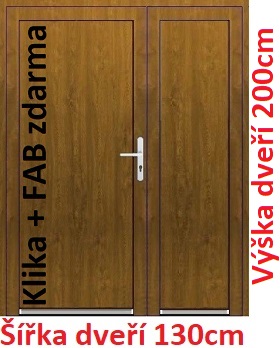 Dvoukřídlé vchodové dveře plastové plné Soft Emily 130x200 cm - Akce!