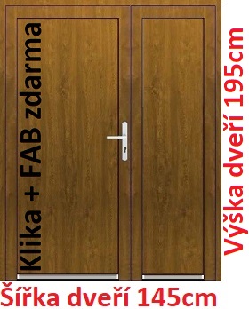 Dvoukřídlé vchodové dveře plastové plné Soft Emily 145x195 cm - Akce!