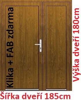 Dvoukřídlé vchodové dveře Emily Akce! - šířka 185cm Dvoukřídlé vchodové dveře plastové plné Soft Emily 185x180 cm - Akce!