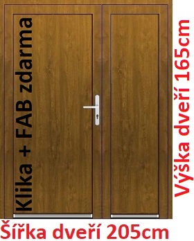 Dvoukřídlé vchodové dveře Emily Akce! - šířka 205cm Dvoukřídlé vchodové dveře plastové plné Soft Emily 205x165 cm - Akce!