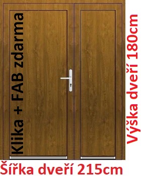Dvoukřídlé vchodové dveře plastové plné Soft Emily 215x180 cm - Akce!