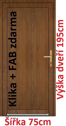 Vchodové plastové dveře plné Soft Emily 75x195 cm - Akce!