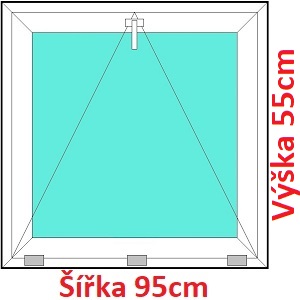 Plastová okna S SOFT šířka 95 a 100cm x výška 40-60cm  Plastové okno 95x55 cm, sklopné, Soft