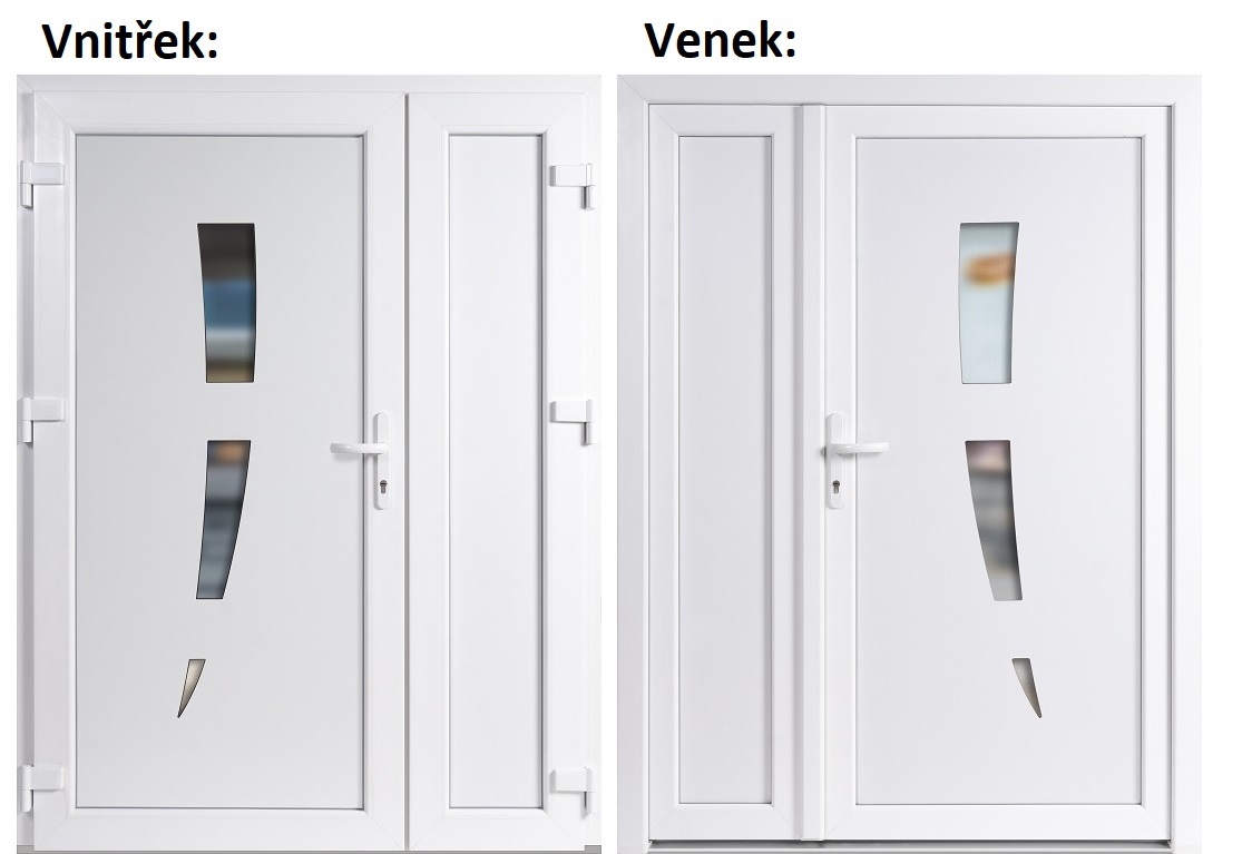 Dvojkrdlov vchodove dvere plastov Soft 123+Panel Pln, Biela/Biela, 130x200 cm, av