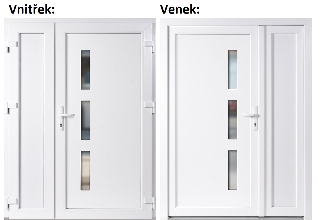 Dvoukdl vchodov dvee plastov Soft Venus+Panel Pln, Bl/bl, 130x200 cm, prav