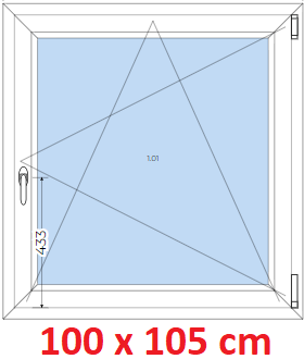 Jednokrdlov Plastov okno 100x105 cm, otevrav a sklopn, Soft