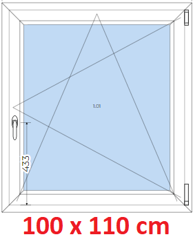 Jednokrdlov Plastov okno 100x110 cm, otevrav a sklopn, Soft