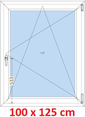 Plastov okna OS SOFT ka 95 a 100cm Plastov okno 100x125 cm, otevrav a sklopn, Soft