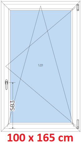 Plastov okna OS SOFT ka 95 a 100cm x vka 115-165cm  Plastov okno 100x165 cm, otevrav a sklopn, Soft