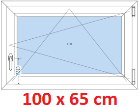 Plastov okna OS SOFT ka 95 a 100cm x vka 55-110cm  Plastov okno 100x65 cm, otevrav a sklopn, Soft