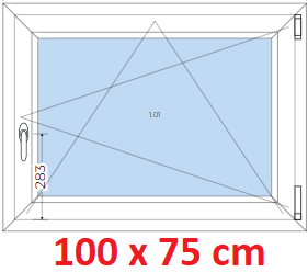 Plastov okna OS SOFT ka 95 a 100cm Plastov okno 100x75 cm, otevrav a sklopn, Soft