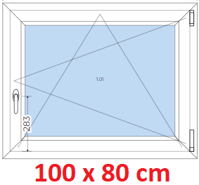 Otevrav / sklopn Plastov okno 100x80 cm, otevrav a sklopn, Soft