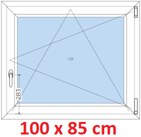 Plastov okna OS SOFT rka 95 a 100cm x vka 55-110cm Plastov okno 100x85 cm, otevrav a sklopn, Soft
