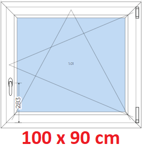 Plastov okna OS SOFT rka 95 a 100cm Plastov okno 100x90 cm, otevrav a sklopn, Soft