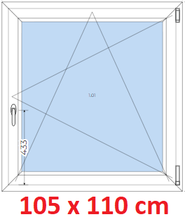 Jednokrdlov Plastov okno 105x110 cm, otevrav a sklopn, Soft