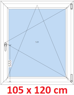 Otevrav / sklopn Plastov okno 105x120 cm, otevrav a sklopn, Soft
