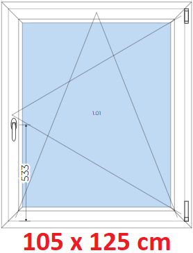 Jednokrdlov Plastov okno 105x125 cm, otevrav a sklopn, Soft