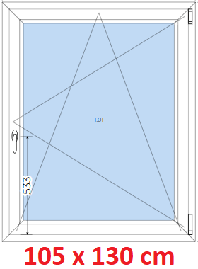 Plastov okna OS SOFT rka 105 a 110cm x vka 115-165cm Plastov okno 105x130 cm, otevrav a sklopn, Soft