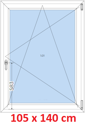 Plastov okna OS SOFT ka 105 a 110cm x vka 115-165cm  Plastov okno 105x140 cm, otevrav a sklopn, Soft