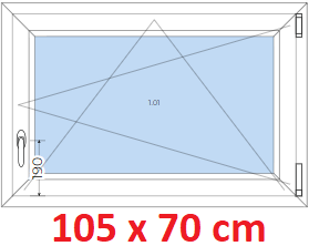 Plastov okna OS SOFT ka 105 a 110cm x vka 55-110cm  Plastov okno 105x70 cm, otevrav a sklopn, Soft