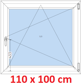 Plastov okna OS SOFT ka 105 a 110cm Plastov okno 110x100 cm, otevrav a sklopn, Soft