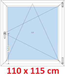 Jednokrdlov Plastov okno 110x115 cm, otevrav a sklopn, Soft
