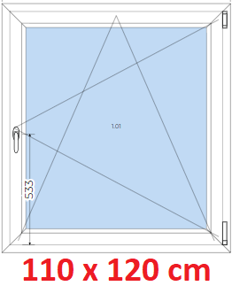 Otevrav / sklopn Plastov okno 110x120 cm, otevrav a sklopn, Soft