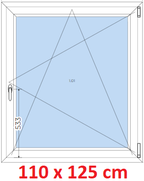 Plastov okna OS SOFT rka 105 a 110cm Plastov okno 110x125 cm, otevrav a sklopn, Soft