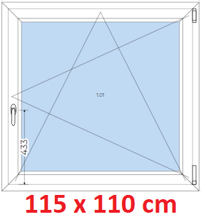 Jednokrdlov Plastov okno 115x110 cm, otevrav a sklopn, Soft