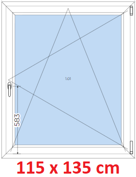 Jednokrdlov Plastov okno 115x135 cm, otevrav a sklopn, Soft