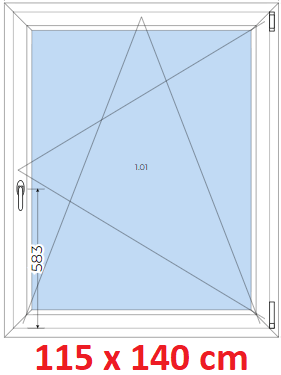 Plastov okna OS SOFT rka 115 a 120cm x vka 115-165cm Plastov okno 115x140 cm, otevrav a sklopn, Soft