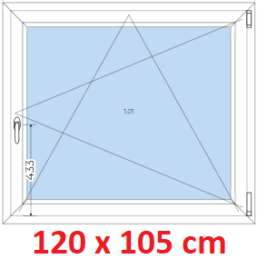 Plastov okna OS SOFT ka 115 a 120cm x vka 55-110cm  Plastov okno 120x105 cm, otevrav a sklopn, Soft