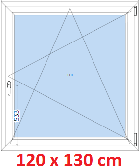 Jednokrdlov Plastov okno 120x130 cm, otevrav a sklopn, Soft