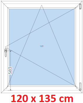 Plastov okna OS SOFT ka 115 a 120cm x vka 115-165cm  Plastov okno 120x135 cm, otevrav a sklopn, Soft