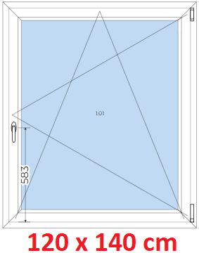 Plastov okna OS SOFT rka 115 a 120cm x vka 115-165cm Plastov okno 120x140 cm, otevrav a sklopn, Soft