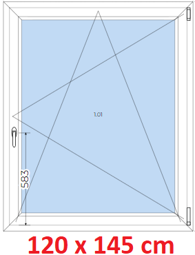 Plastov okna OS SOFT rka 115 a 120cm x vka 115-165cm Plastov okno 120x145 cm, otevrav a sklopn, Soft