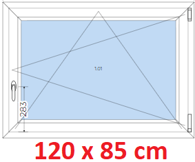 Plastov okna OS SOFT rka 115 a 120cm x vka 55-110cm Plastov okno 120x85 cm, otevrav a sklopn, Soft
