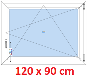Plastov okna OS SOFT ka 115 a 120cm Plastov okno 120x90 cm, otevrav a sklopn, Soft