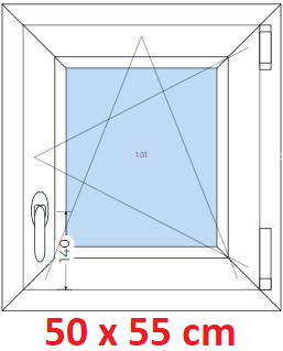 Otevrav / sklopn Plastov okno 50x55 cm, otevrav a sklopn, Soft