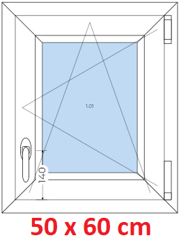 Otevrav / sklopn Plastov okno 50x60 cm, otevrav a sklopn, Soft