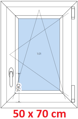 Otevrav / sklopn Plastov okno 50x70 cm, otevrav a sklopn, Soft