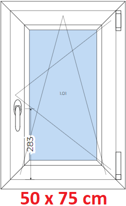 Otevrav / sklopn Plastov okno 50x75 cm, otevrav a sklopn, Soft