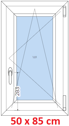 Plastov okna OS SOFT ka 50cm x vka 55-110cm  Plastov okno 50x85 cm, otevrav a sklopn, Soft