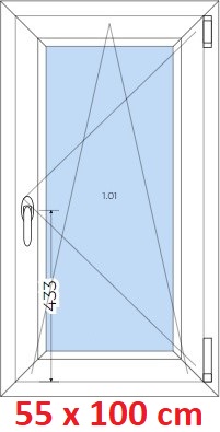 Plastov okna OS SOFT ka 55 a 60cm x vka 55-110cm  Plastov okno 55x100 cm, otevrav a sklopn, Soft