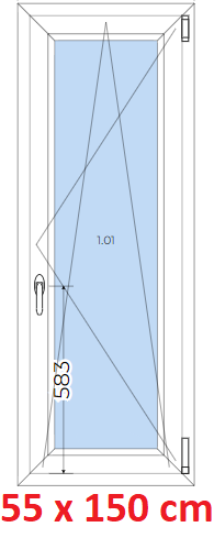 Plastov okna OS SOFT ka 55 a 60cm x vka 115-165cm  Plastov okno 55x150cm, otevrav a sklopn, Soft