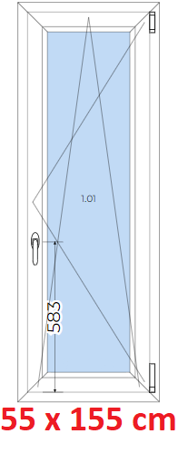 Plastov okna OS SOFT rka 55 a 60cm x vka 115-165cm Plastov okno 55x155cm, otevrav a sklopn, Soft