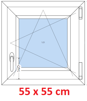 Plastov okno 55x55 cm, otevrav a sklopn, Soft