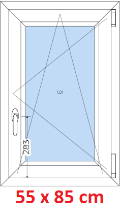 Jednokdl Plastov okno 55x85 cm, otevrav a sklopn, Soft