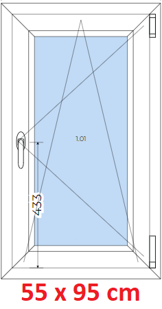 Plastov okna OS SOFT ka 55 a 60cm x vka 55-110cm  Plastov okno 55x95 cm, otevrav a sklopn, Soft