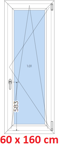 Plastov okna OS SOFT ka 55 a 60cm x vka 115-165cm  Plastov okno 60x160cm, otevrav a sklopn, Soft